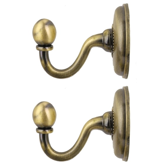 Hooks Hanger Back Curtain Holdback Holder Metal Tie Hooks Organizer for Windows Wall 2x Hooks
