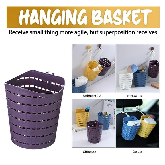 Hooks Hangers Holders - Kitchen Storage Basket Rotatable Hook Hollow Plastic Storage Basket