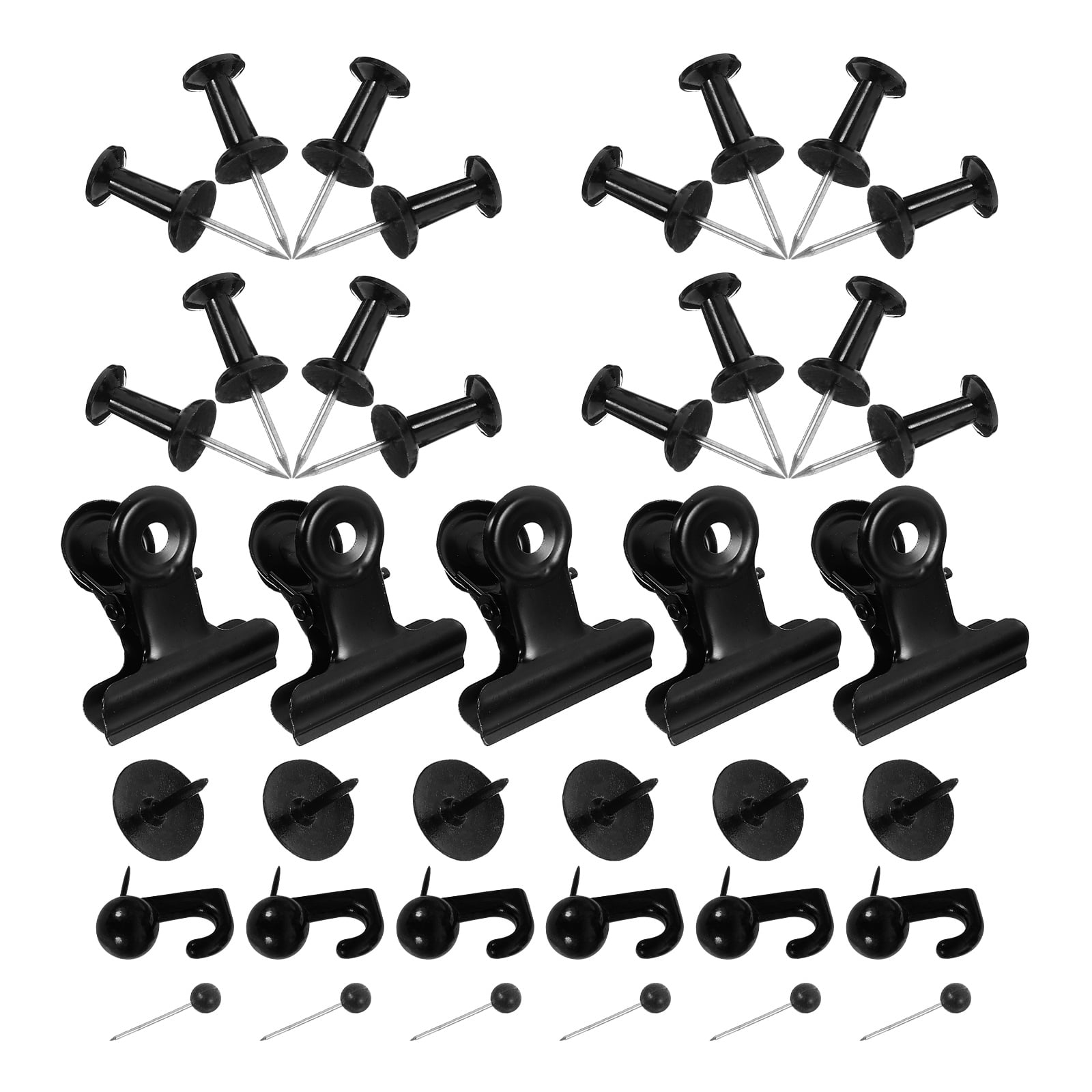 Hooks Office Organizing Metal Binding Clip Transparent Push Pins Cute ...