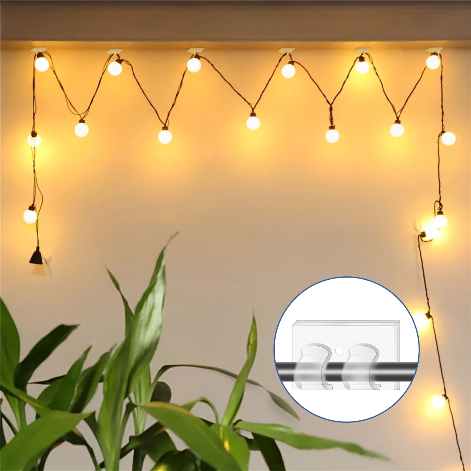 Hooks for Outdoor String Lights Clips 30Pcs Heavy Duty Light Hook with