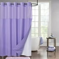 thumbnail image 1 of No Hooks Required Lavender Purple Shower Curtain with Liner Waffle Weave Design, Hotel Style Waterproof & Washable, Mesh top Window Easy Snaphook Lavender Purple Bathroom 72 inch wide x 74 inch long, 1 of 5