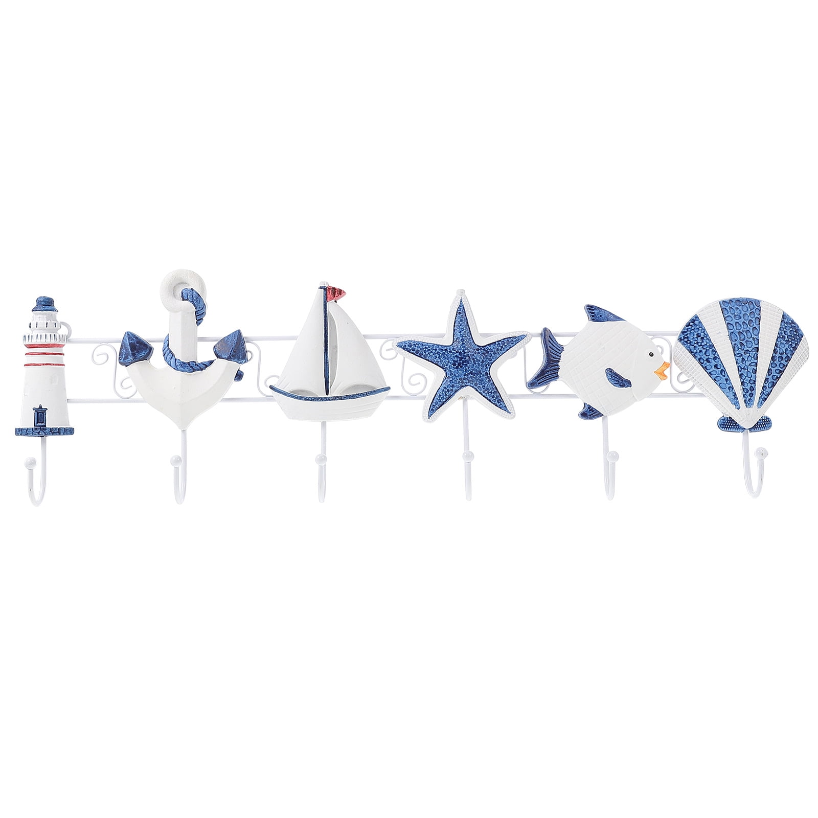 Hooks Wall Nautical Coat Beach Mounted House Decorations Rack Flop Door