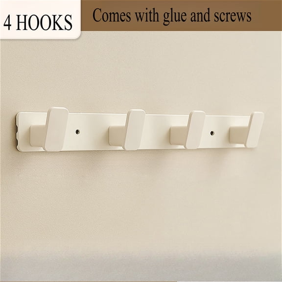 Hooks for Wall ,Shower Curtain Hooks Heavy Duty , Coat Rack Wall Mount, Coat Hooks Wall Mounted with 4 Tri Hooks, 12 Inch Hooks for Hanging ,Command Hooks for Bedroom Bathroom Kitchen