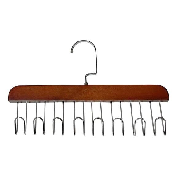 Hooks and Hat Rack - Solid Wood Multifunctional Non Clothes Organizer with Sturdy Design and Free-Standing Holders, Brown
