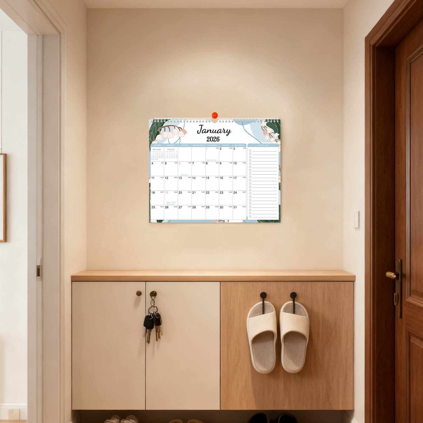 Hooks for Hanging Calendar 2026 (January 2026 to June 2027), Double ...