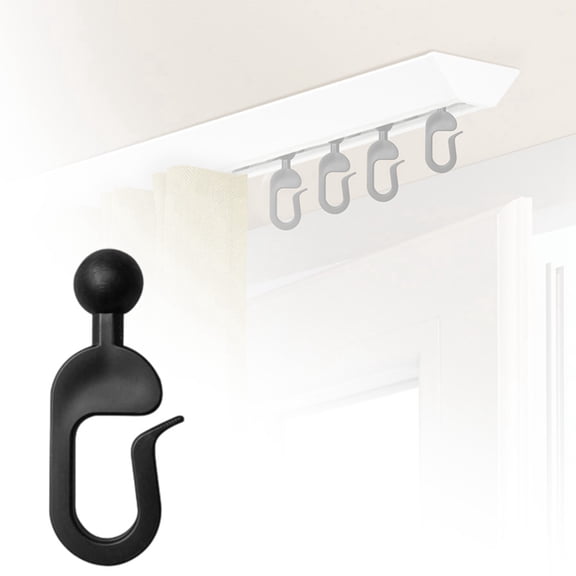 Hooks for Netting and Gazebo Curtains - Hooks with Smooth Gliding Rustproof Multipurpose Use for Indoor Outdoor Utility 50PCS, 4cm, Black