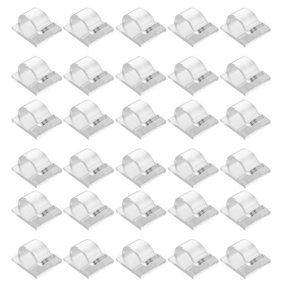 Symkmb Hooks for Outdoor String Lights Clips 30 Pack Clips Clear Light Hook with 30 Waterproof Adhesive Backing PA Transparent