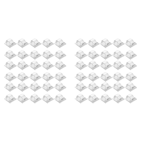 Hooks for Outdoor String Lights Clips 60 Pack Clips Clear Light Hook with 60 Waterproof Adhesive Backing