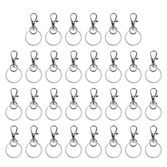 Hooks with Keyrings Metal Keychains Hooks Lobster Clasps for Keychain Lanyard, Bag Charm, Craft