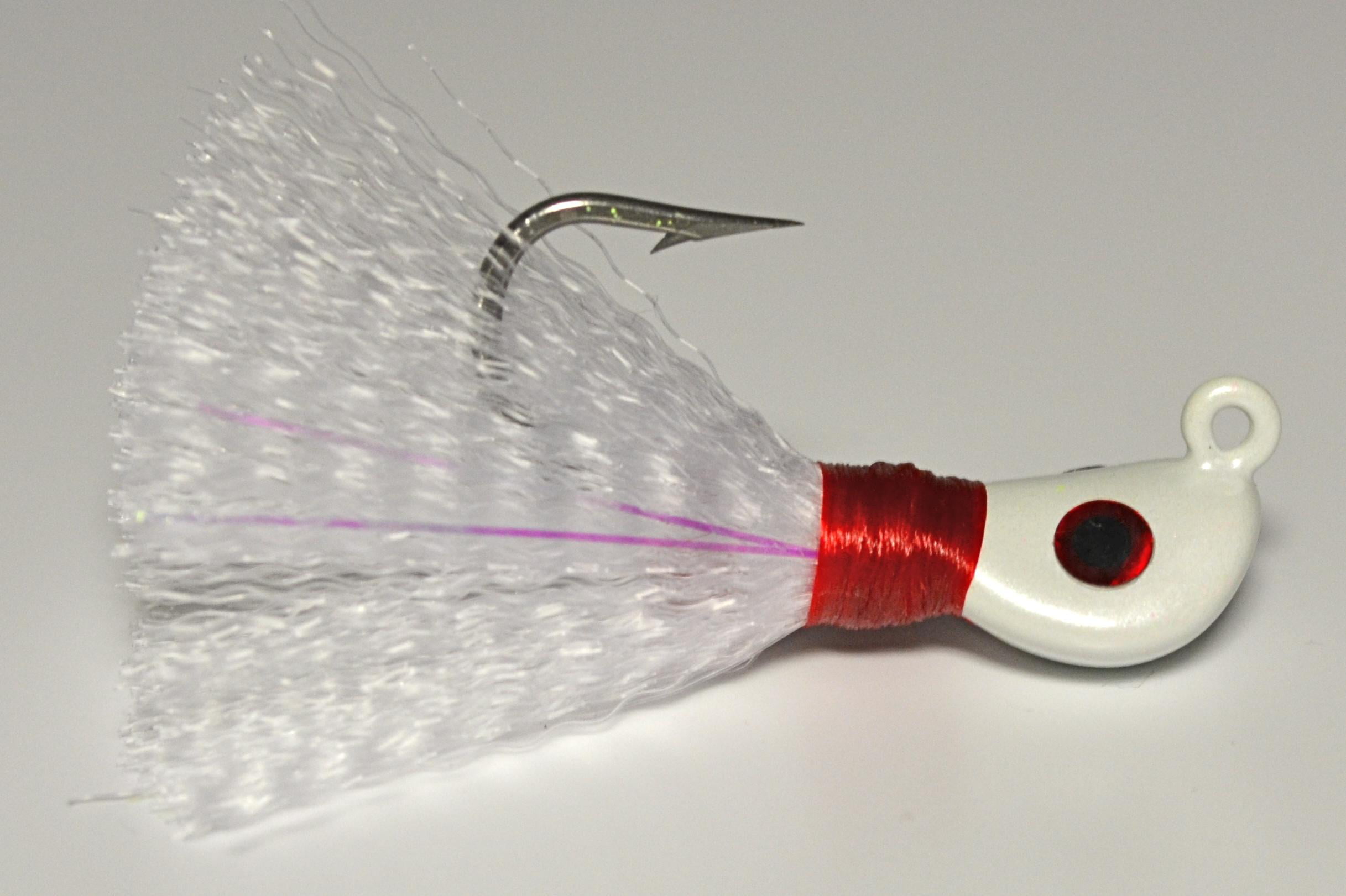 Hookup 212-03 SynTail X Pompano Jig 1/4 oz White And Red And White 2 Per  Pack 