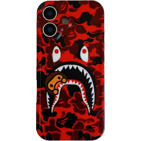 Hoolcase for iPhone 17 Soft Case 6.3 Inch for Shark Face/Shark Teeth Fans Girls Kids Boys, Cartoon Cute Fun Funny Shockproof TPU Protective Non-Slip 6.3-Inch Case for iPhone 17 (H-YU)