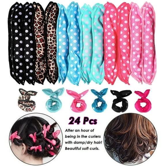 Hoolife 24Pcs Hair Rollers Night Sleep Foam Hair Curler Rollers Flexible Soft Pillow Hair Rollers DIY Sponge Hair Styling Rollers Tools