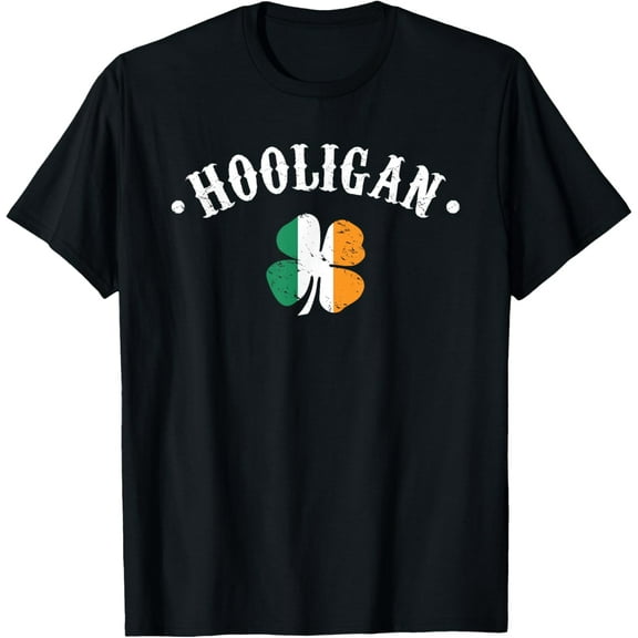 Hooligan St Patricks Day Irish Shamrock Flag T-Shirt T-ShirtPure cotton short-sleeved shirts for both men and women