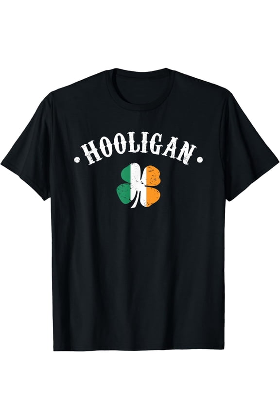 Hooligan St Patricks Day Irish Shamrock Flag T-Shirt T-Shirt