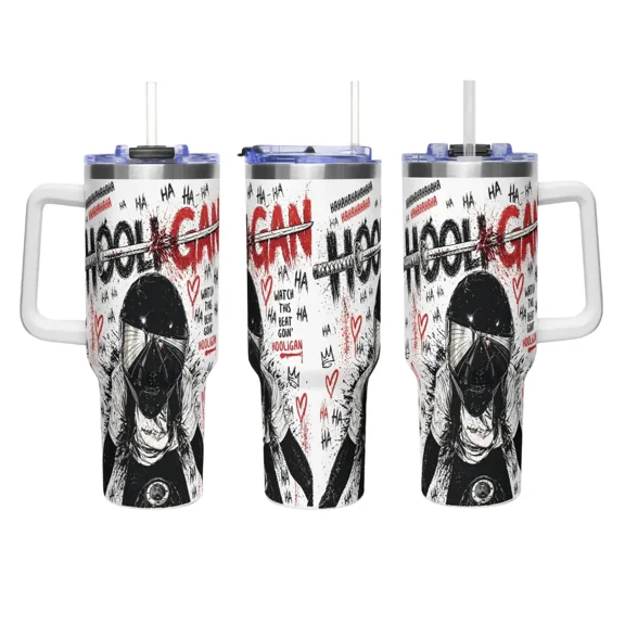 Hooligann Rider Tumbler, Street Style Gang Tumbler, 40oz Tumbler For Kpop Fans