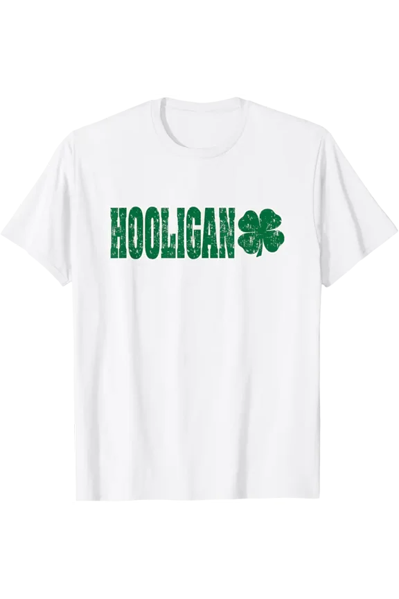 Hooligans, St. Patrick's Day, Four Leaf Clover T-Shirt T-Shirt
