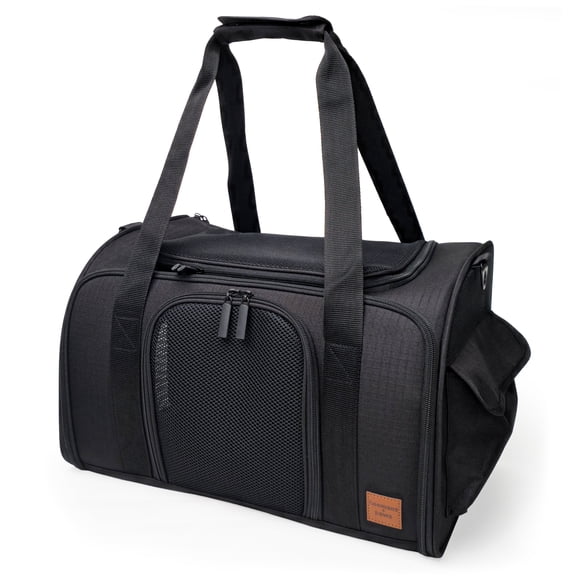 Hoomans + Paws Airline-Approved Pet Carrier with Expandable Pop-Up Mesh Window, Waterproof Bottom & Plush Washable Pad