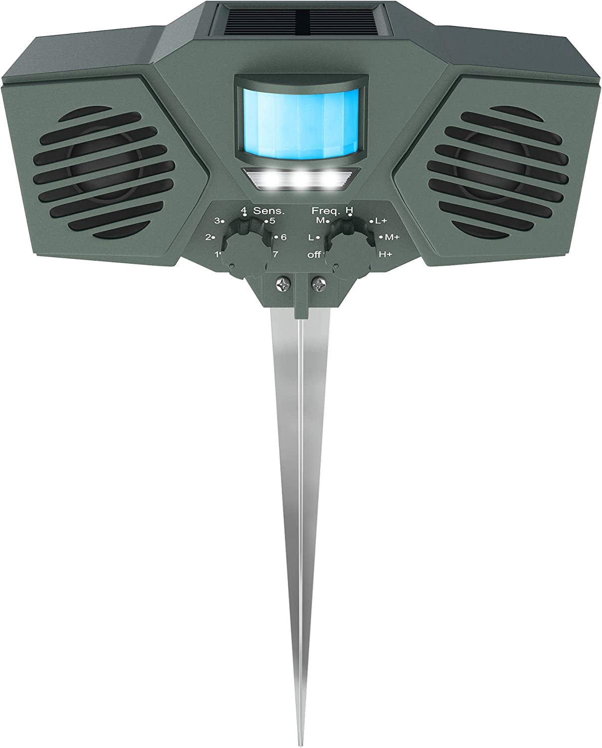 Hoont Solar Powered Motion Activated Ultrasonic with Flashing Strobe