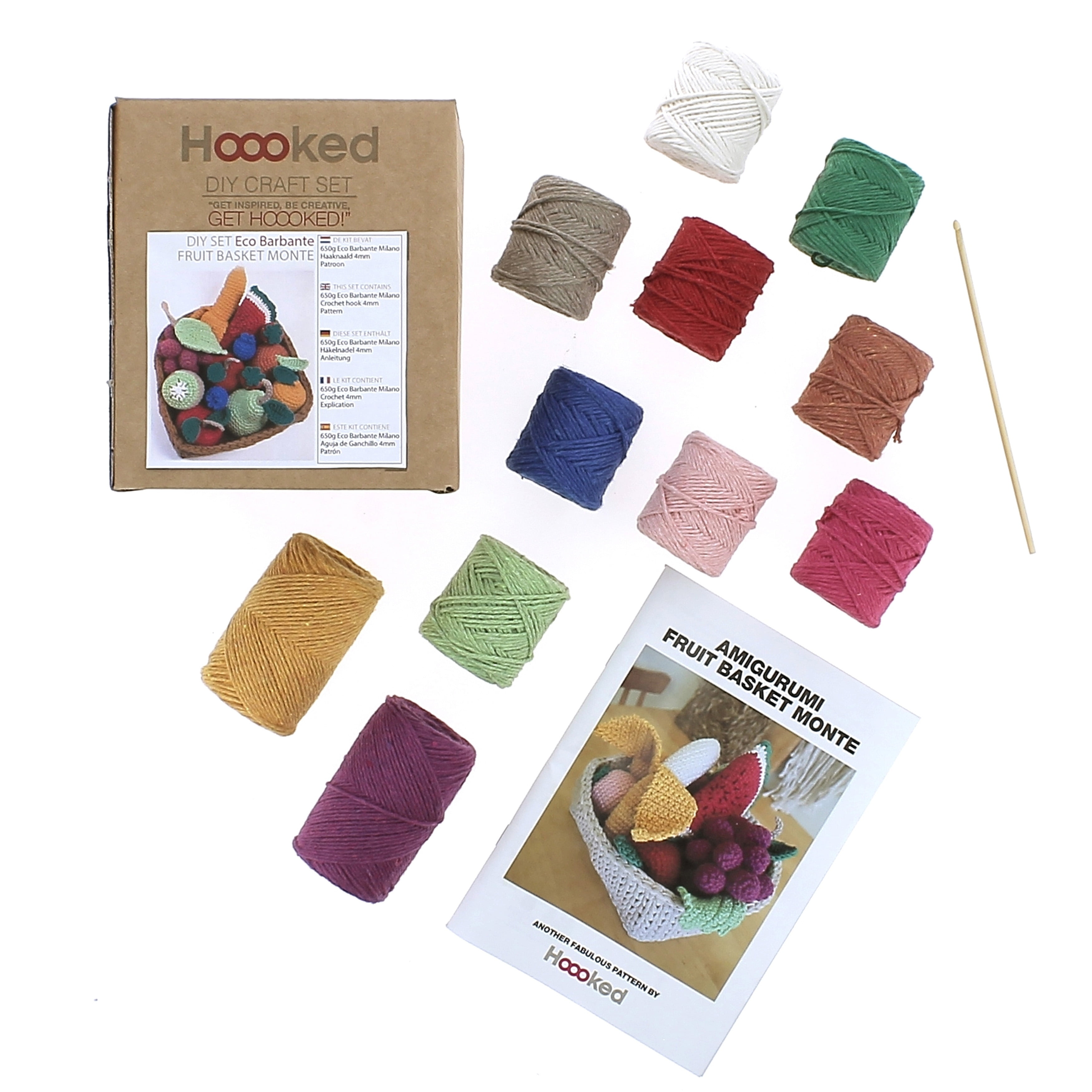 Hoooked Amigurumi DIY Kit W/Eco Barbante Yarn-Fruits Kit