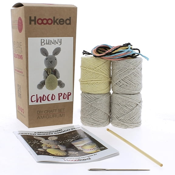 Hoooked Amigurumi DIY Kit W/Eco Barbante Yarn-Rabbit Choco Pop