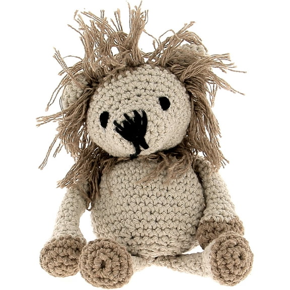 Hoooked Lion Leroy Yarn Kit W/Eco Brabante Yarn-Beige & Taupe