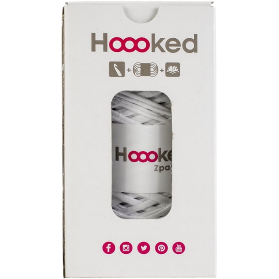 Hoooked Macrame Hanging Basket Kit W/Zpagetti Yarn-White