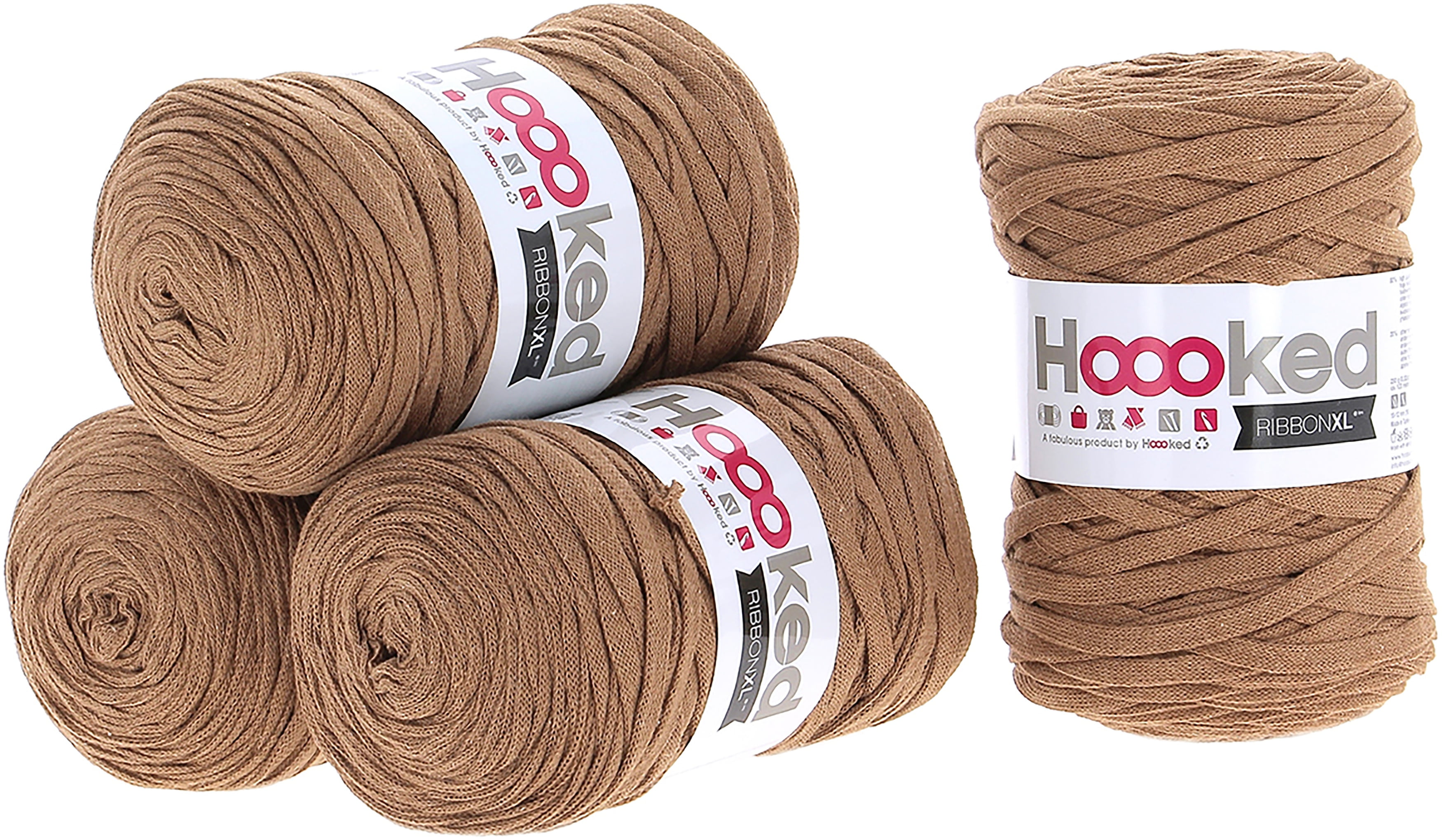 Hoooked Ribbon Xl YarnCaramel Brown