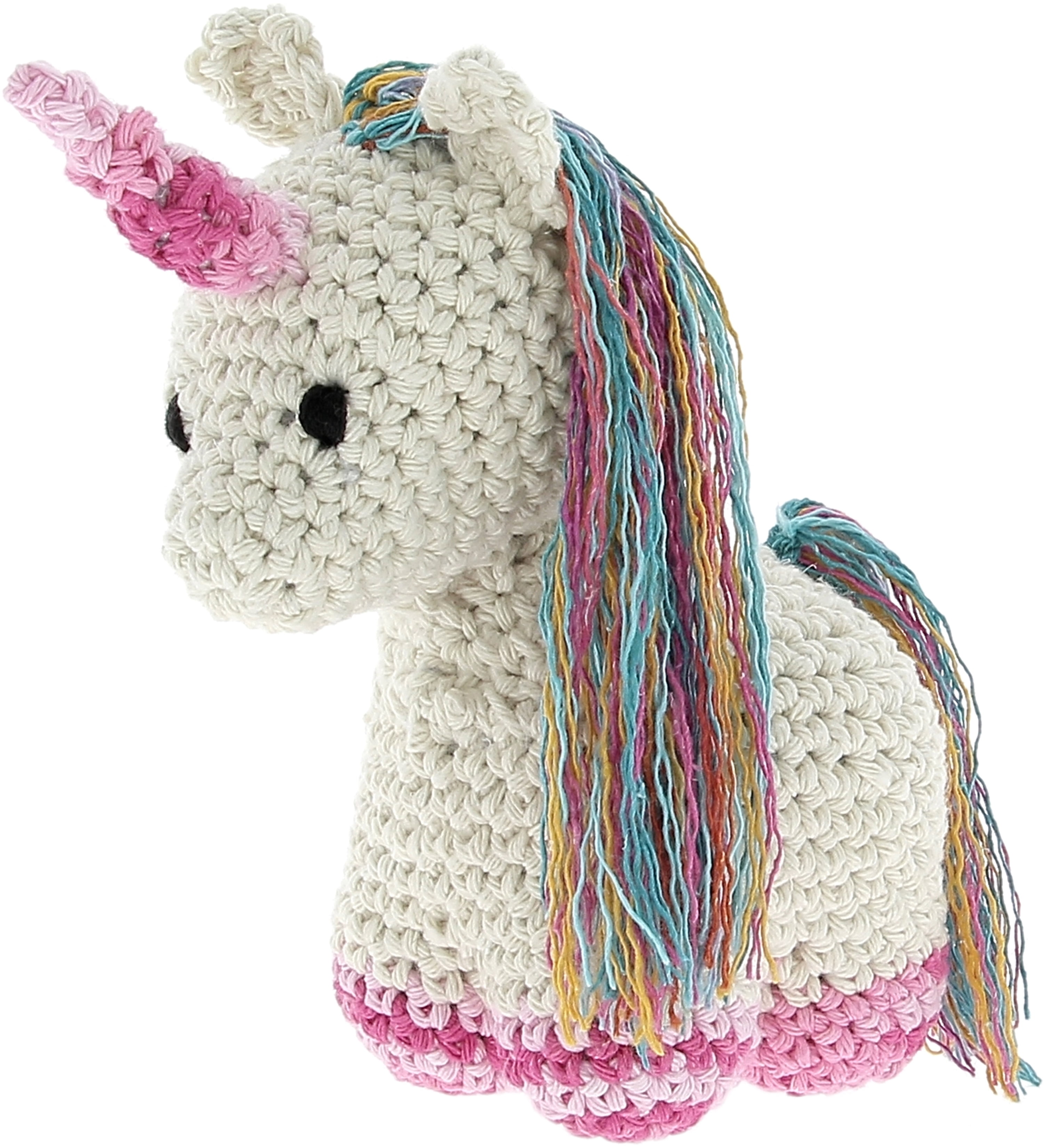 Hoooked Unicorn Nora Yarn Kit W/Eco Brabante Yarn-Off White