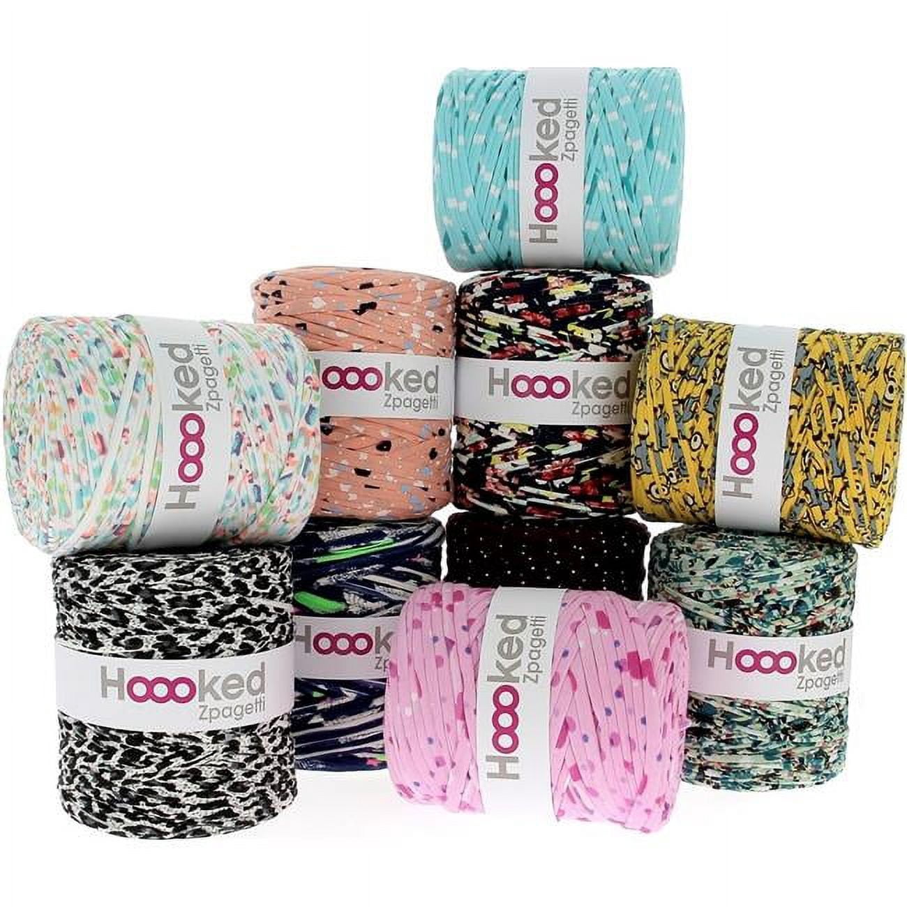 Hoooked Zpagetti & Mocha Yarn まとめ売り Hoooked ZP001-PRINT Printmix Yarn Zpagetti Set - Walmart.com