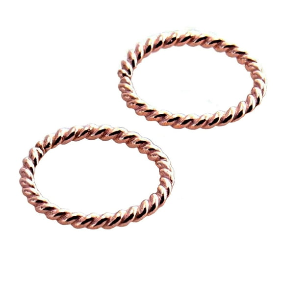 Hoop Earrings Cartilage Nose Septum Ear Helix Tragus Piercing Jewelry for Women Hypoallergenic Thin Tiny (7mm | THICK - 18 gauge, 14K Rose Gold Filled | Twisted Wire)