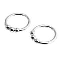 thumbnail image 1 of 7 mm 18 GA Hoop Earrings Cartilage Nose Septum Ear Helix Tragus Piercing Jewelry for Women Hypoallergenic Tiny with 3 Beads, 1 of 9