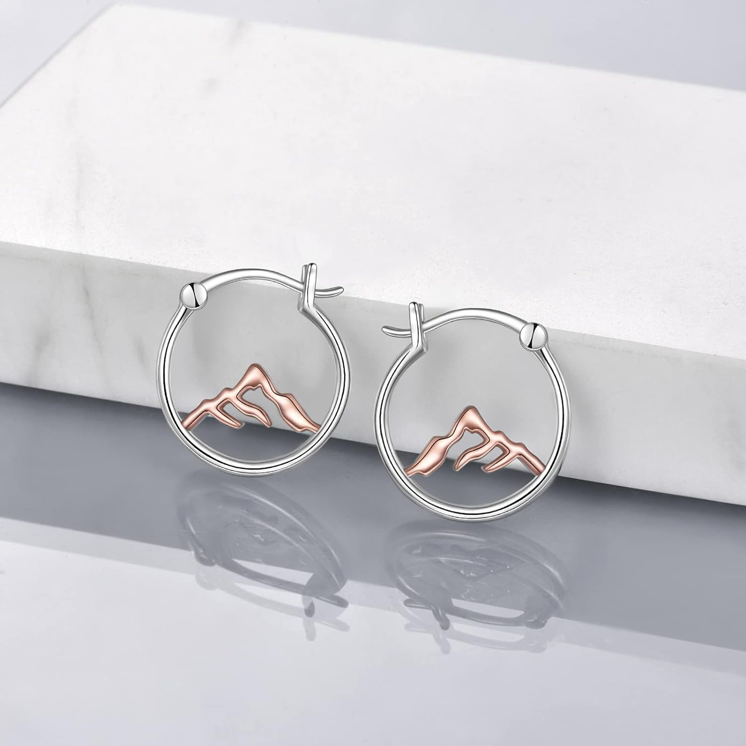 Dangle Hoop Earrings For Women – Minimalist Geometric Drop Hoops, Hypoallergenic 18K Gold Or Sterling Silver