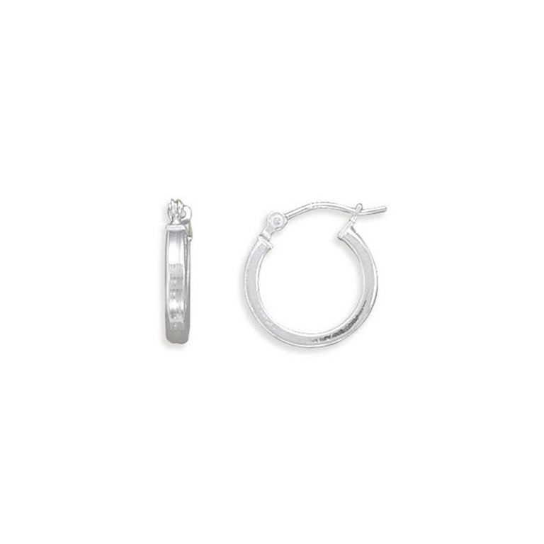 Large Square Shape Square Tube Hoop Earrings with Snap Posts Large Square Shape Square Tube Hoop Earrings with Snap Posts