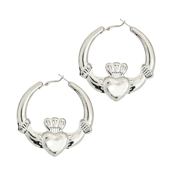 Hoop Earrings Featuring Heart Designs Gold or Silver Plated Earrings Accessory For Women Unique Heart Jewelry Piece