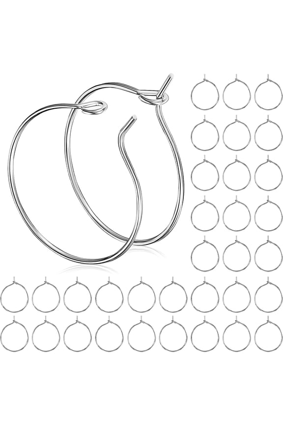 Hoop Earrings Finding 200pcs Metal Earring Hoops Round Beading Hoop for Jewelry Making DIY Crafts Art Creation 20mm