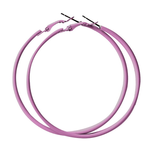 Hoop Earrings For Women 60MM Big Stainless Steel Hoops 80s 90s Large Retro Neon Earrings Party Dangle Earrings Accessories