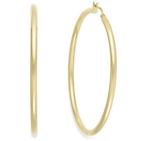 Hoop Earrings For Women - Gold Rounded Women's Hoop Earrings set 30-80mm Sizes Available 18kt Real Gold Plated Layered