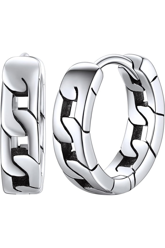 Hoop Earrings Men 925 Sterling Silver Mens Earrings Hypoallergenic Earrings for Men Gift for Dad