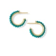 thumbnail image 1 of Hoop Earrings Reconstituted Turquoise Beads 14k Gold-plated Silver 20mm, 1 of 1