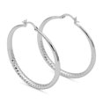 thumbnail image 1 of Hoop Earrings Silver Fashion Jewelry Circle Ear Piercing Geometric Designed Earring For Women 50 mm, 1 of 5