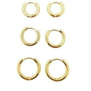 SHANNGSHAN Hoop Earrings Surgical Stainless Steel Hoop Earrings 8mm 10mm 12mm Cartilage Helix Sleeper Earring for Men Women Girls Boys