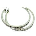 thumbnail image 1 of Hoop Earrings With Clear And Amber Faceted Crystal Accents Silver-Tone, 1 of 2