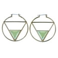 thumbnail image 1 of Hoop Earrings With Green Faceted Accents Gold-Tone, 1 of 2