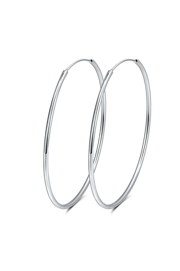 Thin Hoop Earrings for Women Classic Thin Sterling Silver Womens Ginger Lyne Collection