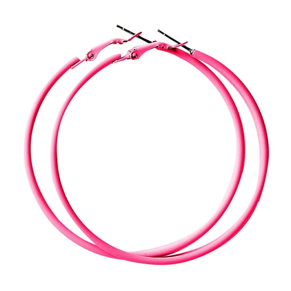 Hoop Earrings for Women 60MM Big Stainless Steel Retro Neon Party Dangle Accessories 80s 90s Large Jewelry