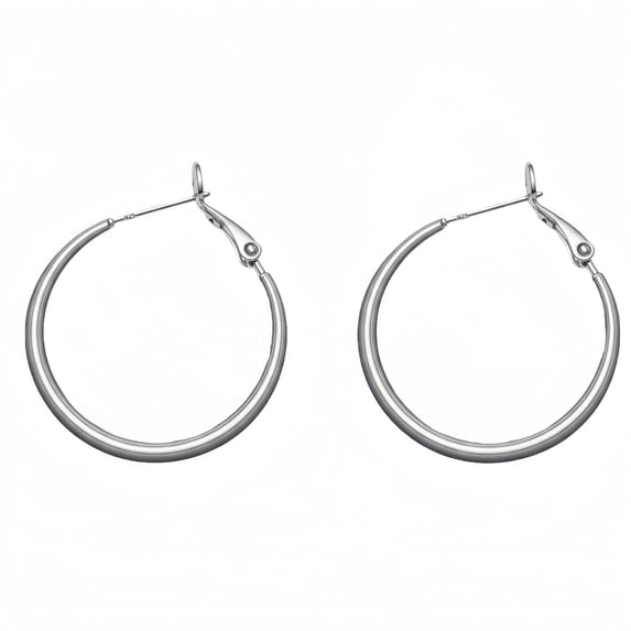 Hoop Earrings for Women,925 Sterling Silver Hypoallergenic Post Hoops 30mm,Classic Polished Earring Chunky with Lightweight Comfort for Everyday Wear
