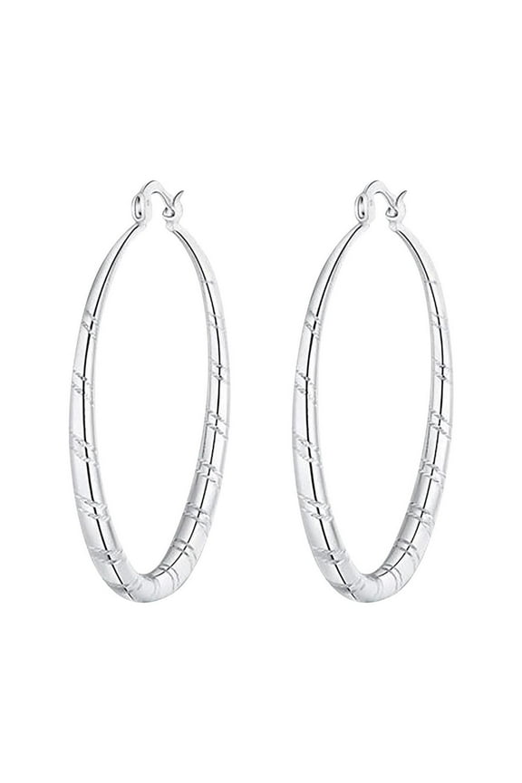 Hoop Earrings for Women 925 Sterling Silver Large Earrings Lightweight Earrings Jewelry Gift