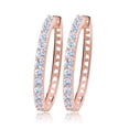 thumbnail image 1 of Hoop Earrings for Women Gold Plated Clear Cubic Zirconia Ginger Lyne Collection, 1 of 5