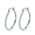thumbnail image 1 of Hoop Earrings for Women Sterling Silver Clear Cubic Zirconia Ginger Lyne Collection, 1 of 6