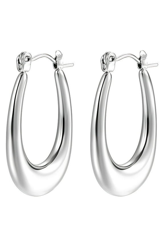 Hoop Earrings for Women by Ginger Lyne Gold Stainless Steel Lightweight Classic Everyday Style